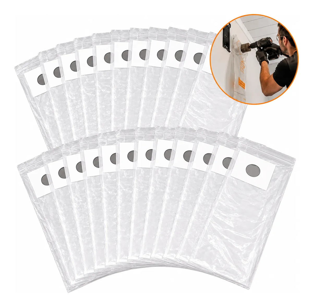 Kit 20 Sacos Coletores De Pó Para Serra Copo Até 65mm Suryha