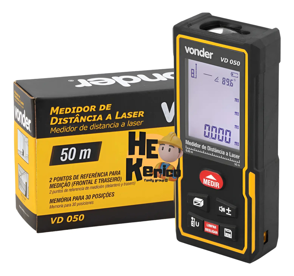 Trena Eletronica Medidor Distancia Digital A Laser 50 Metros