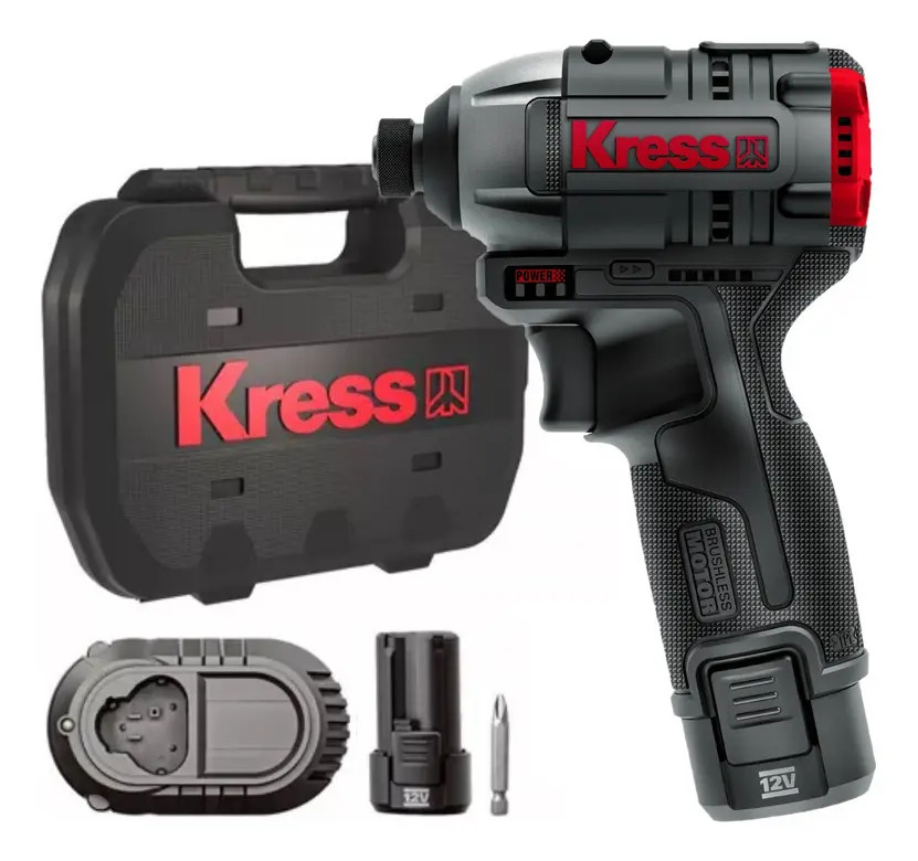 Parafusadeira Impacto 12v 2ah Brushless Kub50.2 Kress Preta