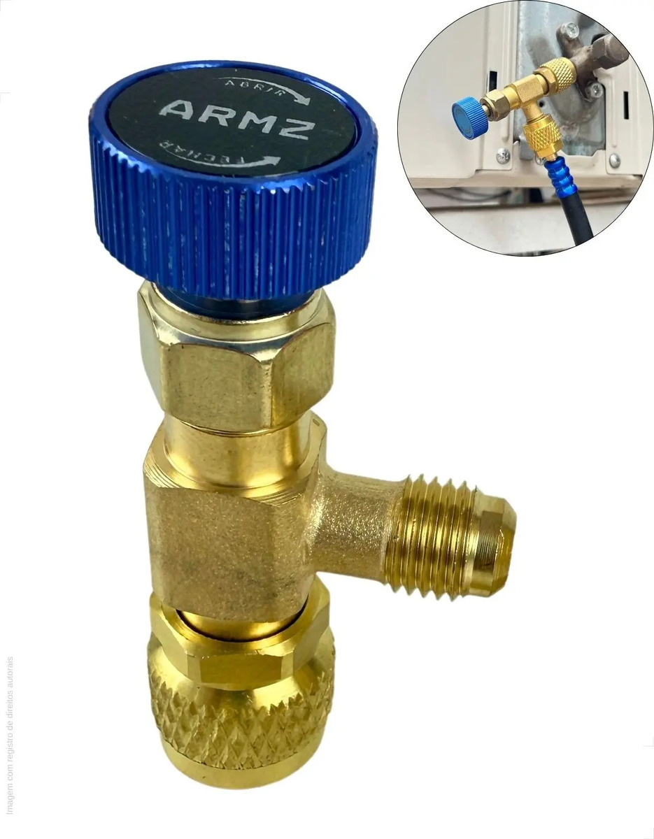 Válvula Acionadora Schrader Controle Fluido R134 R22 1/4x1/4