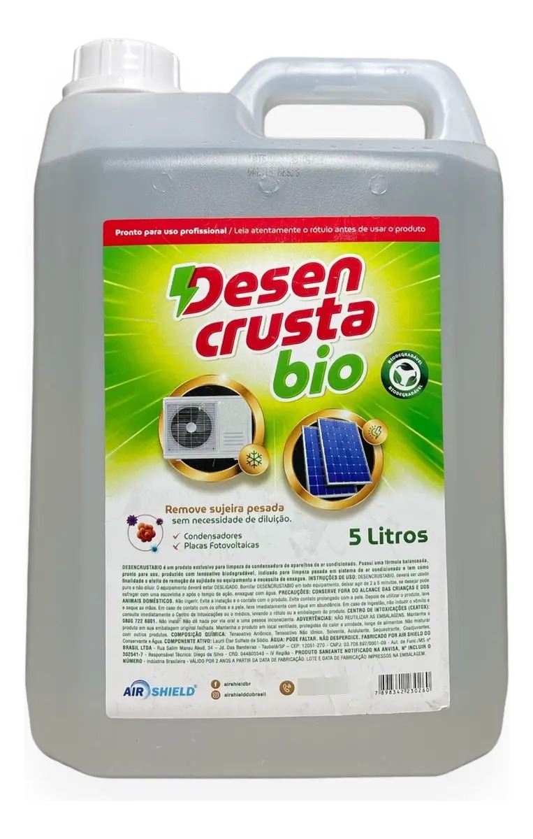 Air Shield Desencrusta Bio Limpeza Ar Condicionado Galão 5l