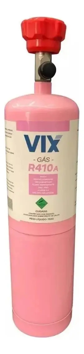 Refil Gás R410a 750 Gramas C/ Valvula R410 Gás Ar Inverter
