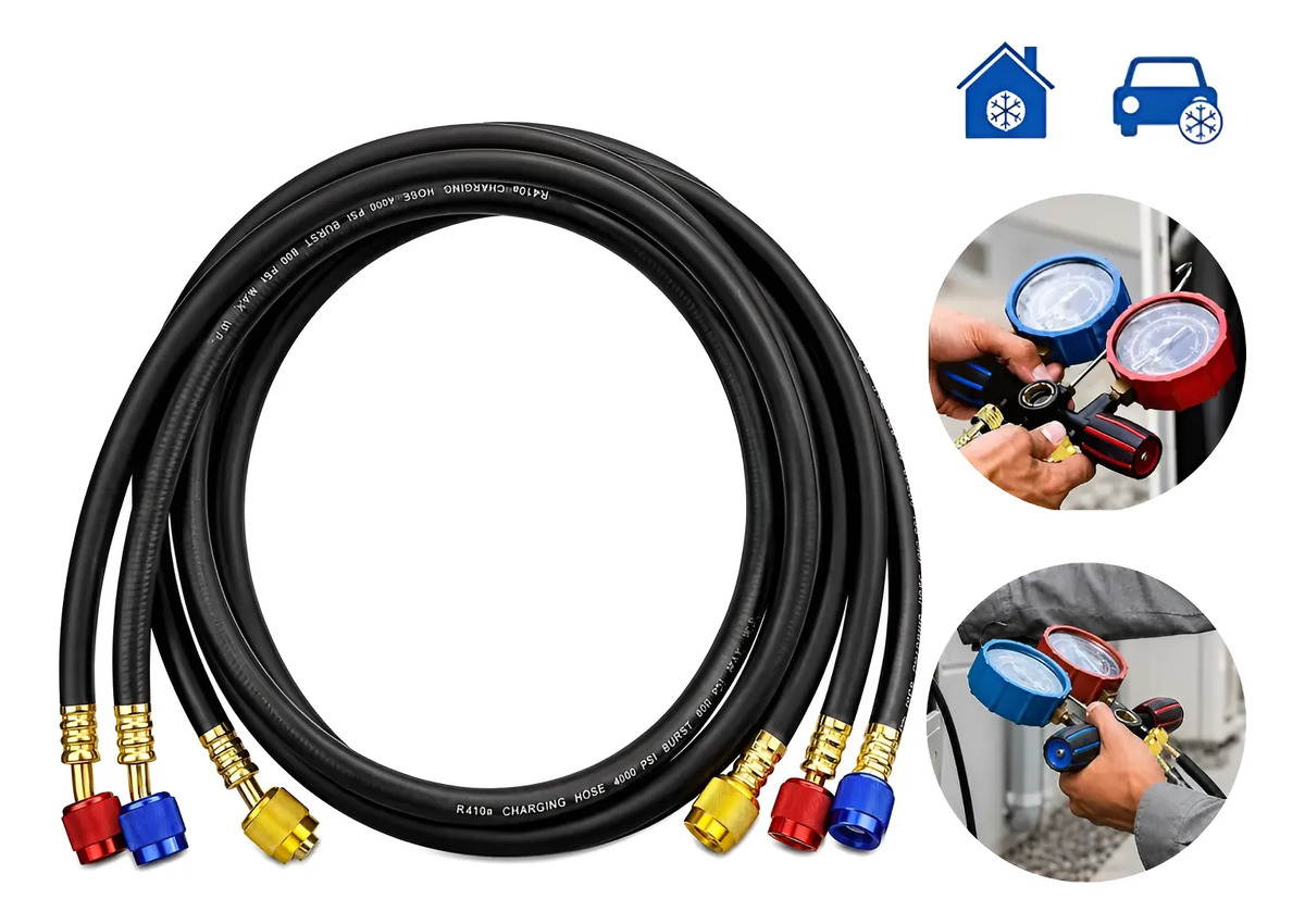 Kit 3 Mangueiras Para Manifold R134a R22 R410a R404 1.5m