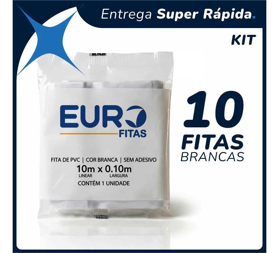 Kit 10 Fitas De Pvc Para Ar Condicionado 10mx0,10m - Branca