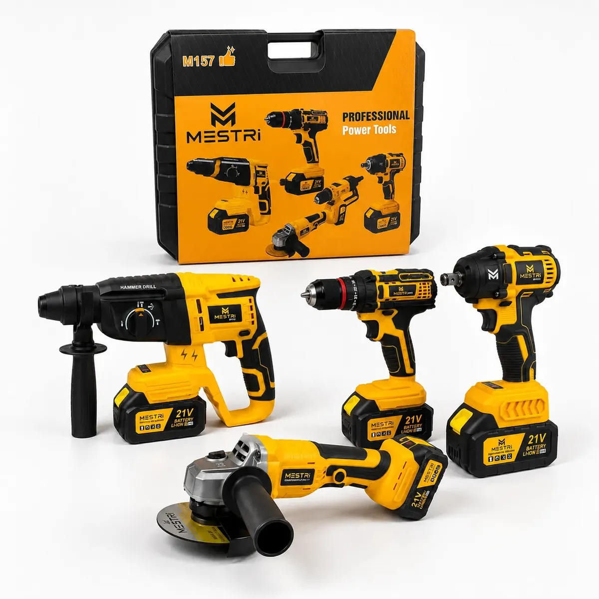 Kit Martelete Esmerilhadeira Chave Impacto Parafusadeira MESTRI M-157 21v