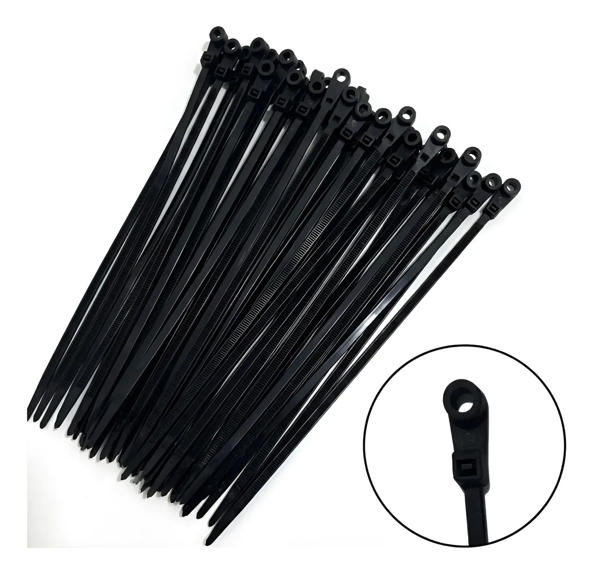 Kit 100 Abraçadeiras Com Olhal Parafusos 3,6x150 De Nylon