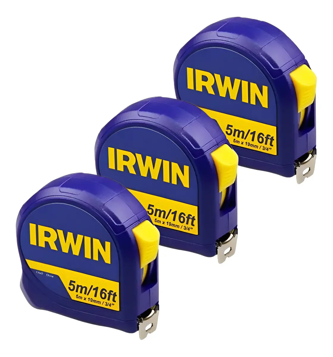 Kit 3 Trena Irwin 5m Standard Com Fita De Aço E Botão Trava