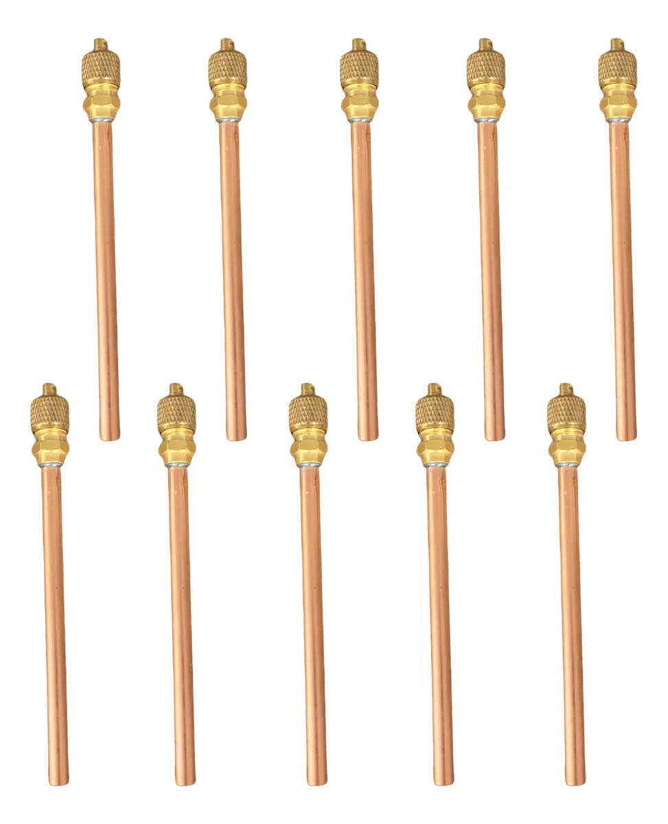 Kit 10 Válvula De Serviço Schrader 1/4 100mm/10cm