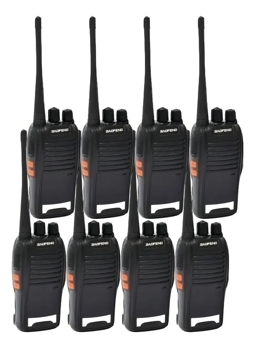 Kit 8 Rádios Comunicador Baofeng Walk Talk 777s Melhor Alcan Bandas de freqüência 16 Cor Preto