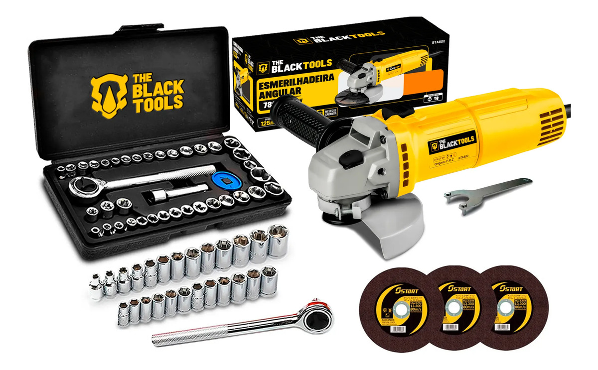 Lixadeira Esmerilhadeira Profissional 4.1/2 Com Jogo 40 Pçs