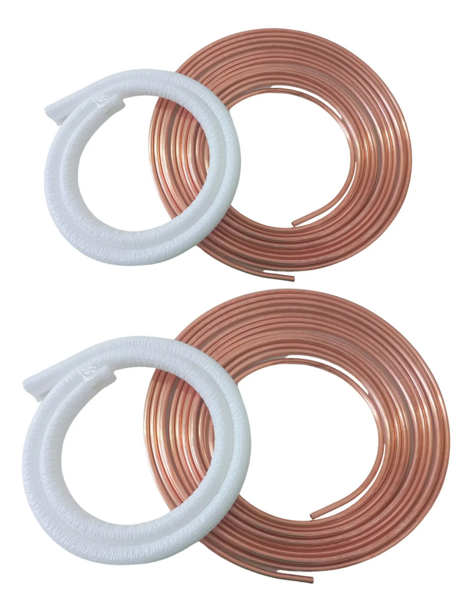 Tubo De Cobre Flexível 1/4 E 3/8 9m Cada+isolantes
