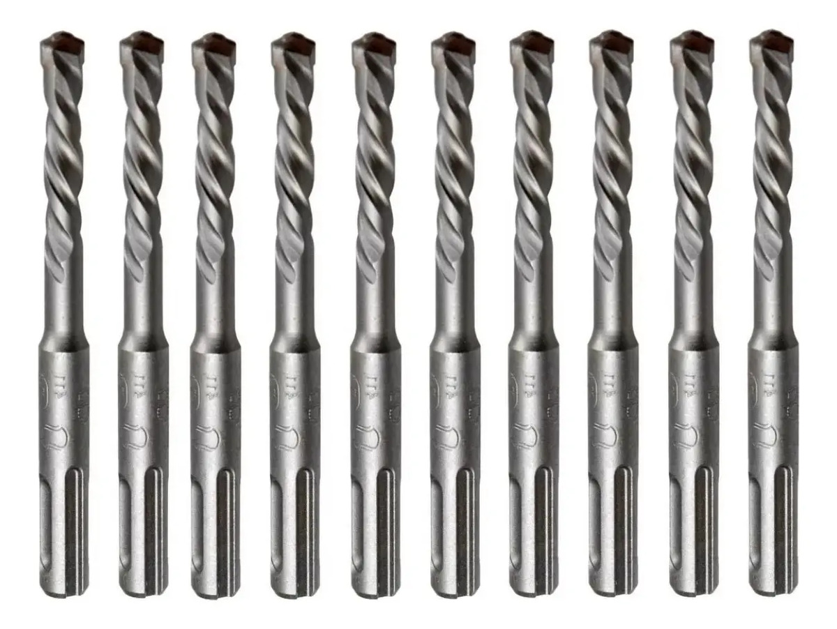 (10 Peças) Kit Broca Sds Plus 8mm X 110mm