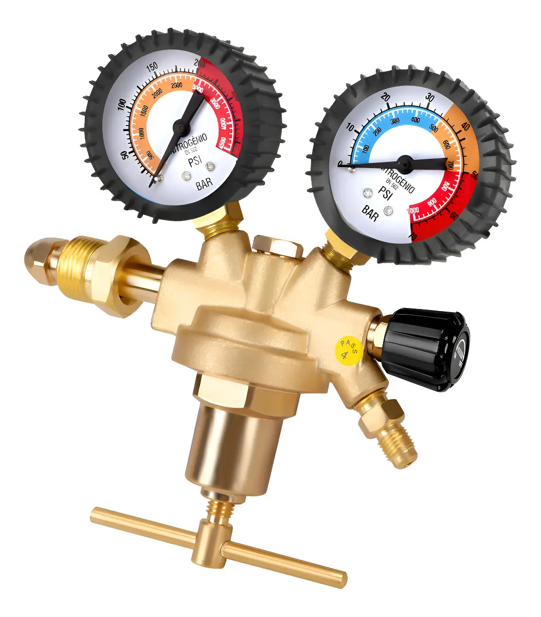 Regulador Nitrogênio Alta Para Cilindro Refrigeração 1000psi