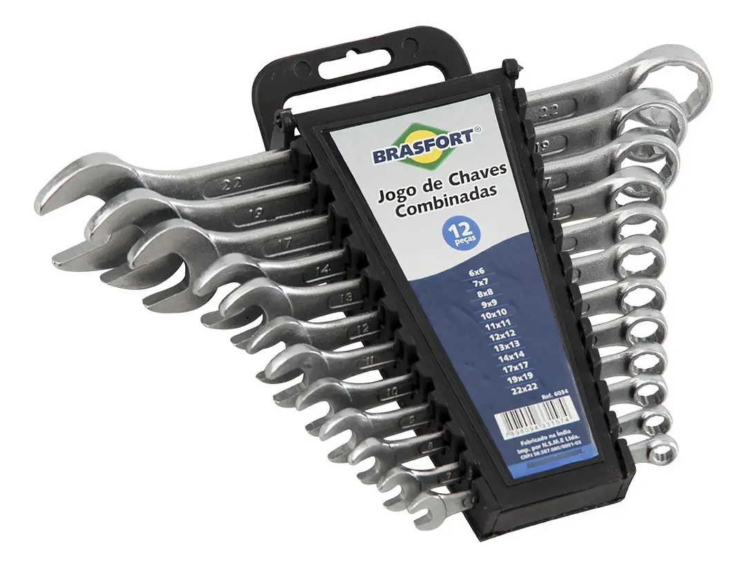 Chave Combinada 6 A 22mm Jogo C/ 12 Peças - Brasfort - 6034