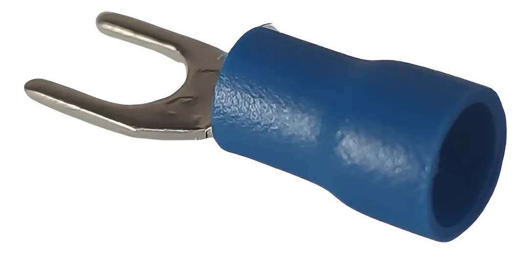 Terminal Forquilha Garfo Pré-isolado 1,5 A 2,5mm Azul-100un