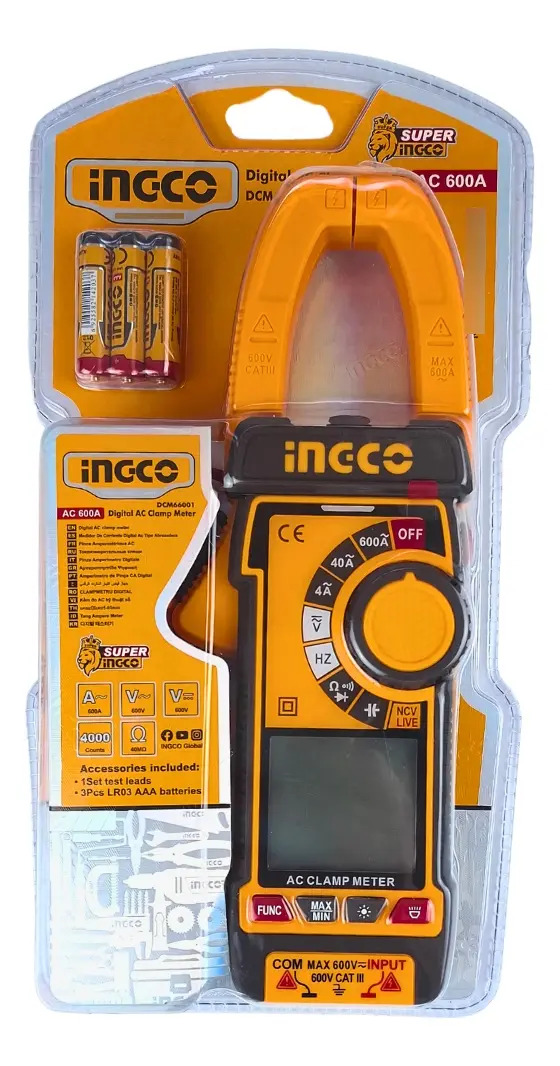 Alicate Amperimetro Digital True-rms 4000 Cont 600a / 600v