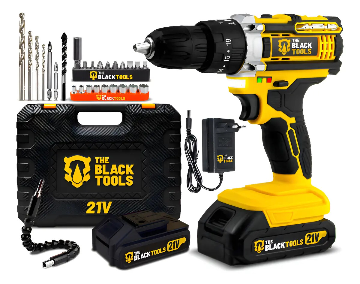 Parafusadeira Furadeira Impacto The Black Tools TB-21PX 2 Baterias
