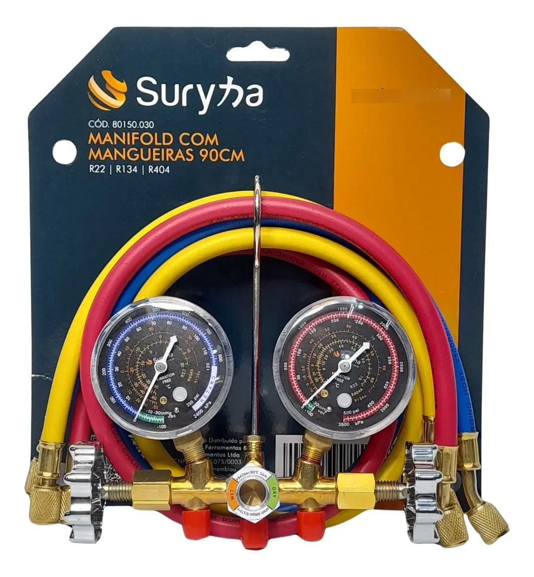 Conjunto Manifold R22 R134 R404 Mangueira 90 Suryha 80150030