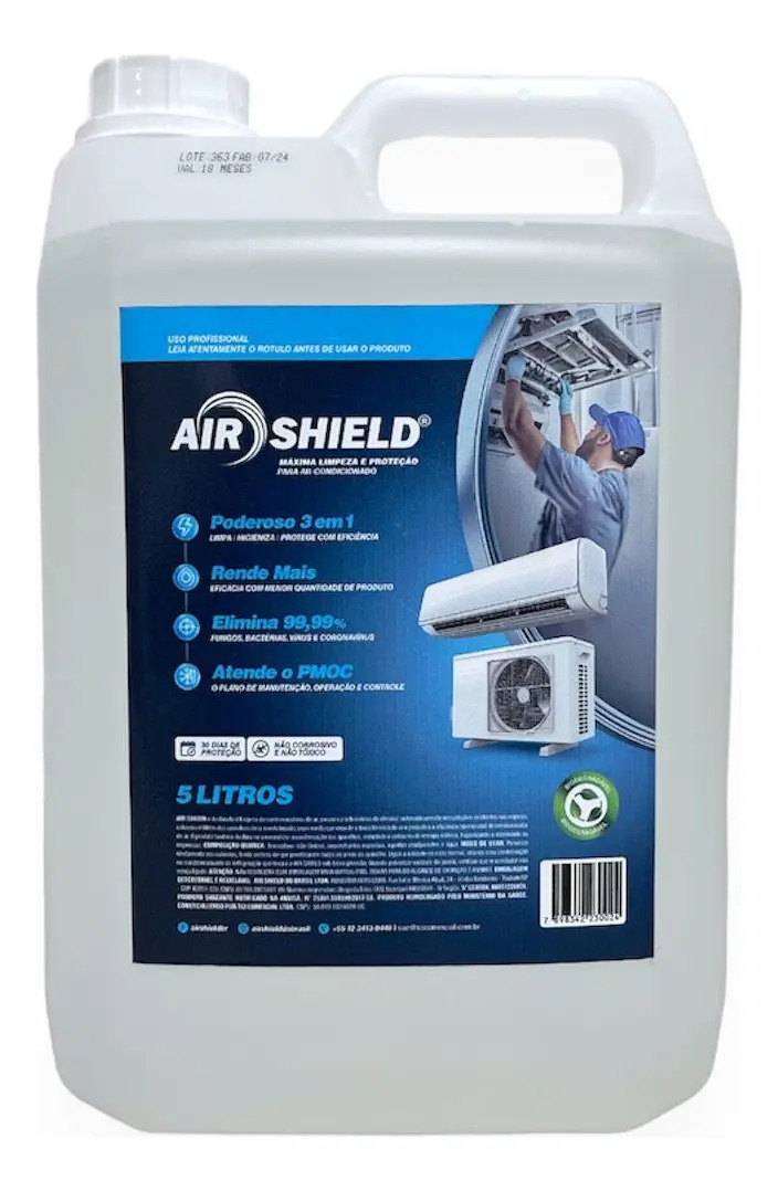 Air Shield Limpador E Bactericida Embalagem De 5l Galão