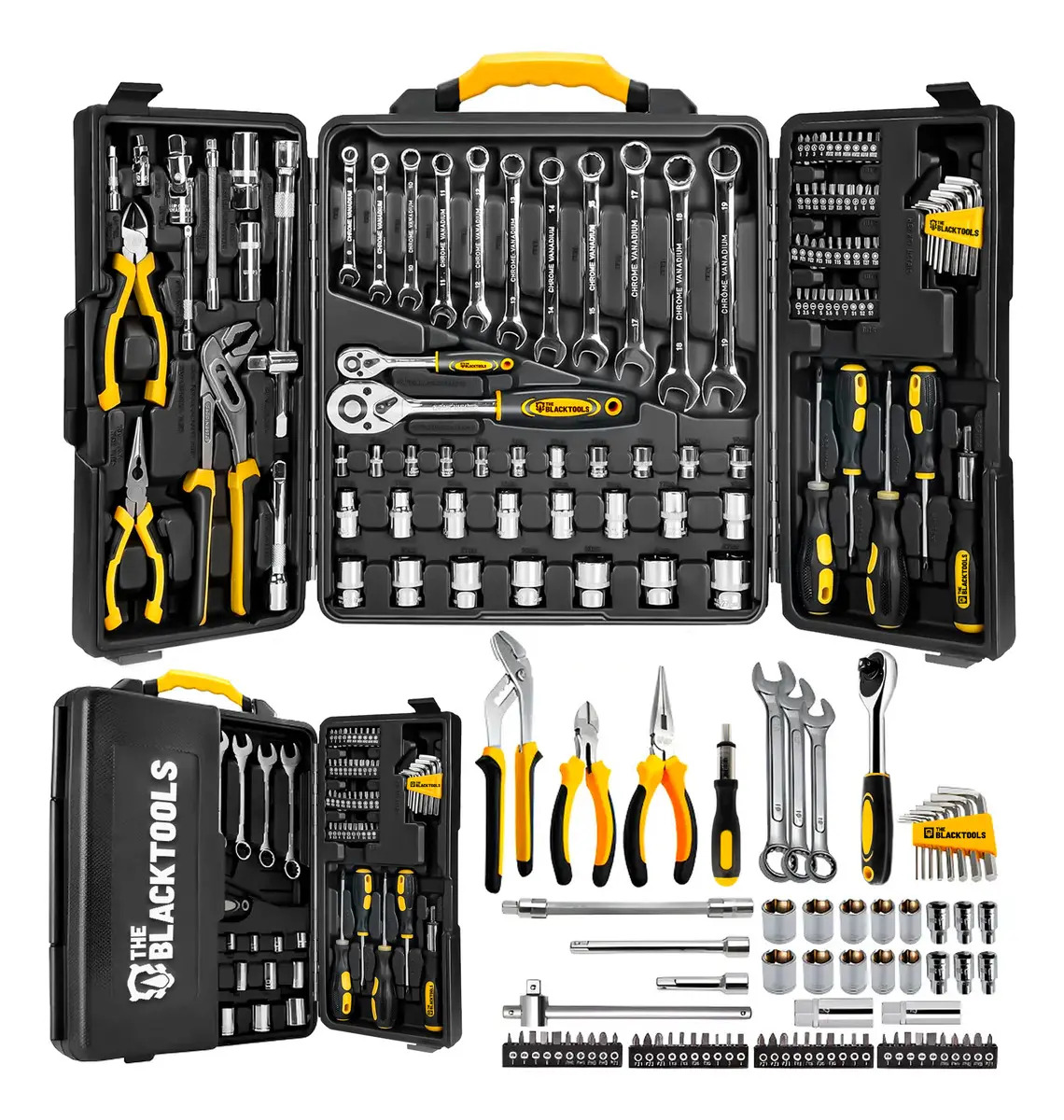 Caixa Ferramentas 110 Peças Aço Cromo Vanádio The Black Tools