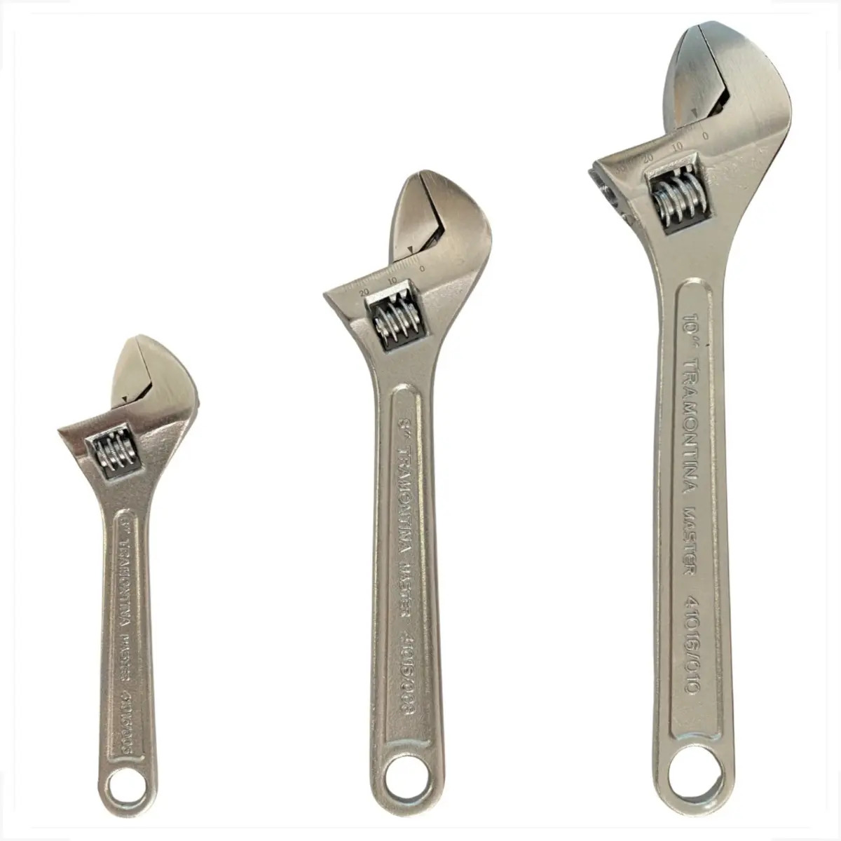 Kit Chave Inglesa Ajustável 6 8 10 Polegadas Tramontina Aço