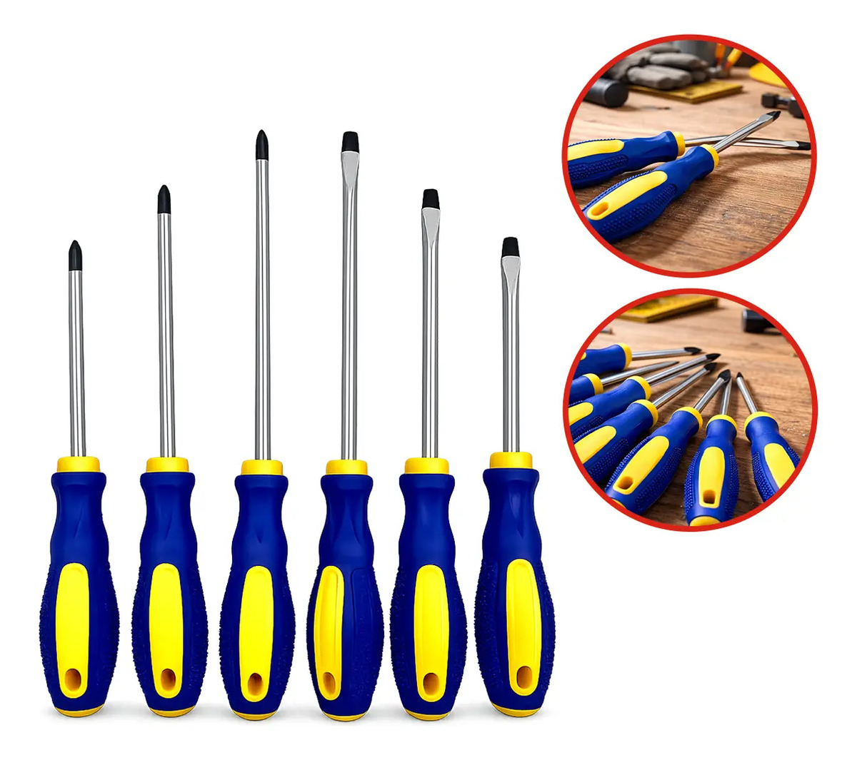 Kit De Jogo De Chave De Fenda E Philips 6 Peças Profissional