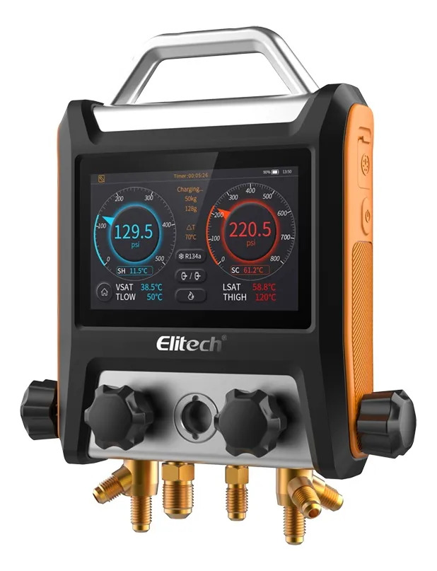 Manifold Digital Bluetooth Vacuômetro 4 Vias MS-4000 Refrigeração Elitech