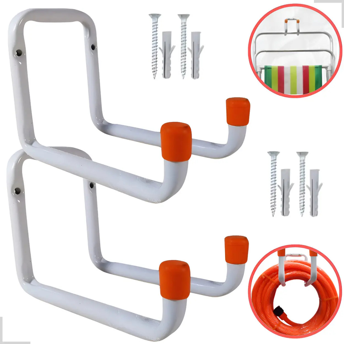 Kit 2 Suporte Gancho Pendurar Escada Parede 15cm Até 30kg