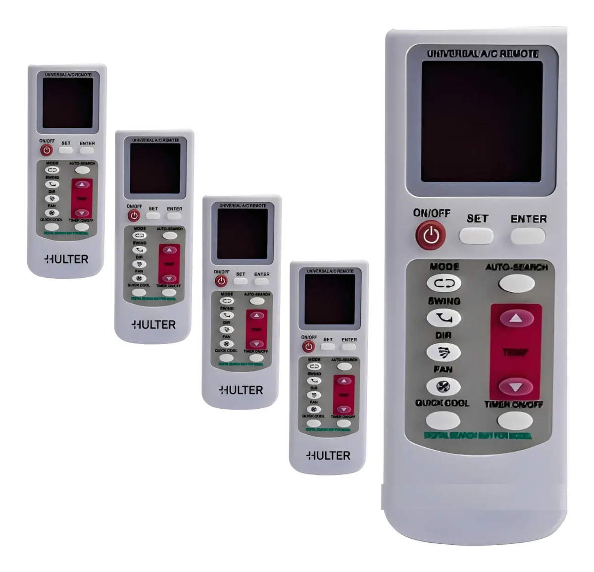 Kit 5 Controle Universal Compatível Ar Condicionado