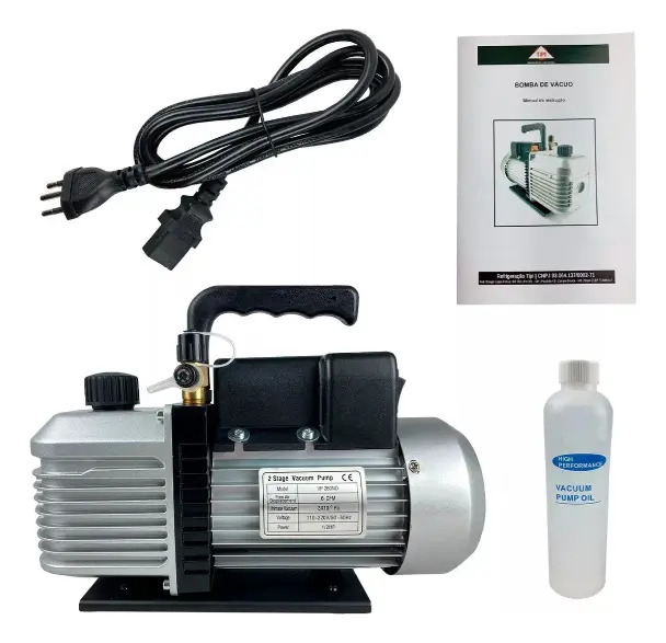 Bomba de Vácuo 6 CFM Duplo Estágio 1/2hp Refrigeração