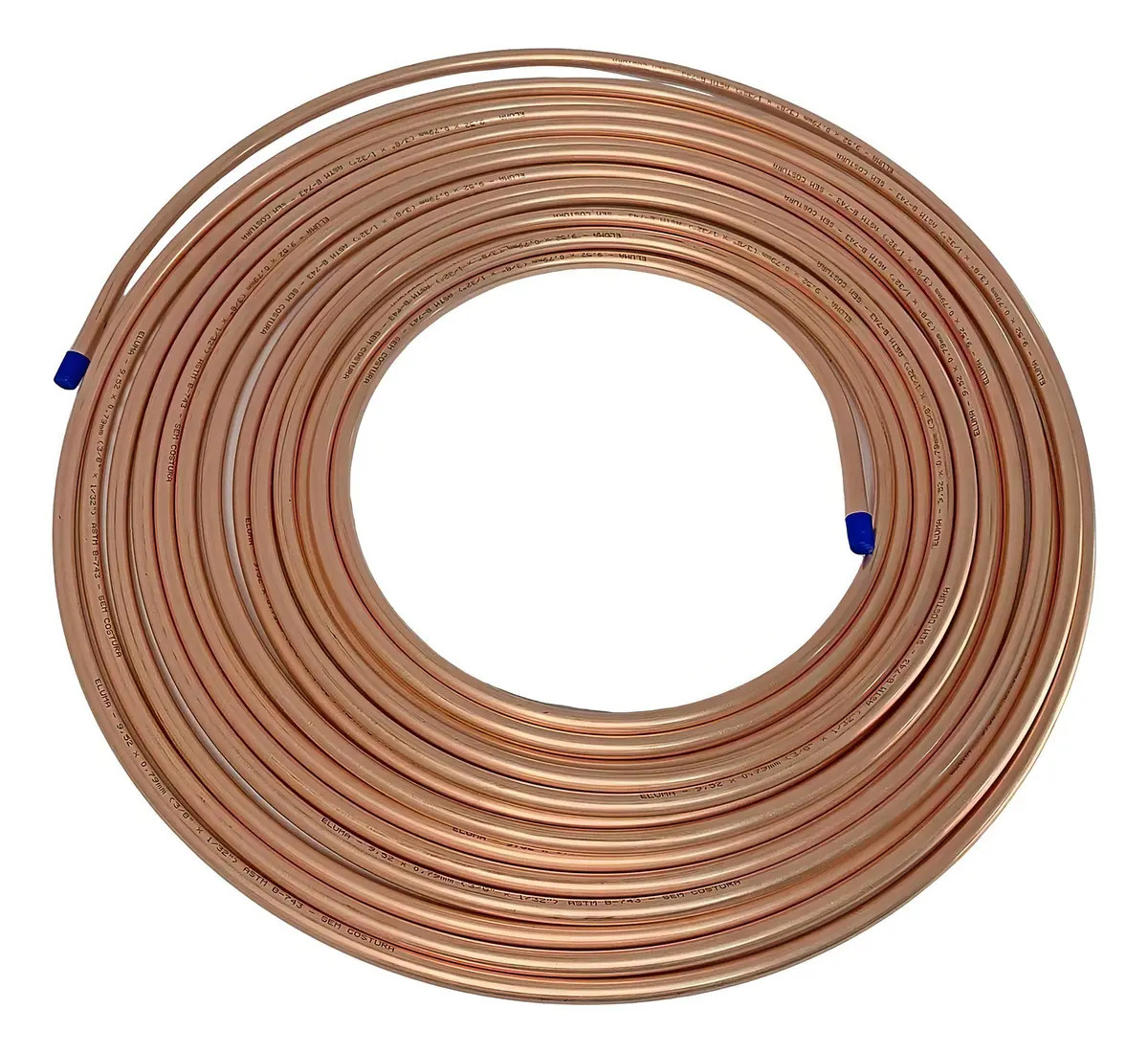 Tubo Cobre Flexível Eluma 3/8 15 Metros Refrigeração Panqueca 9.52mm