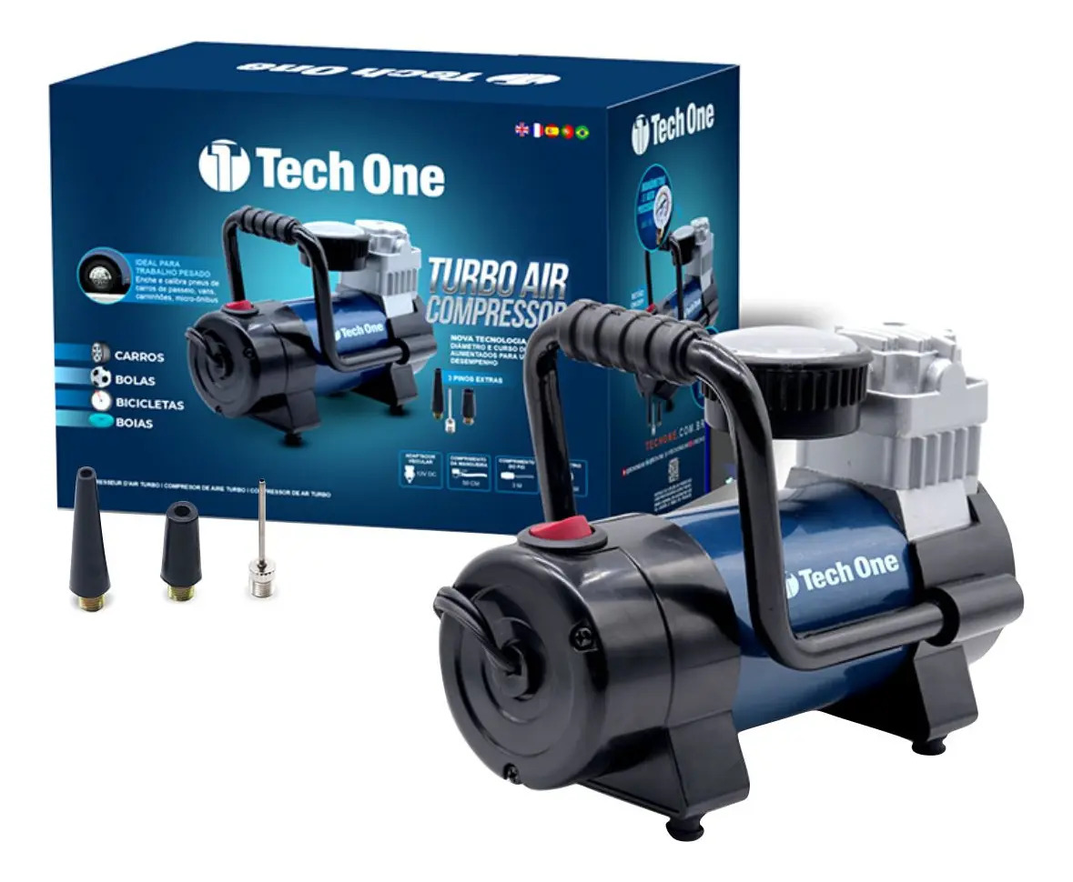 Compressor de Ar Mini Elétrico Portátil Tech One Turbo Air