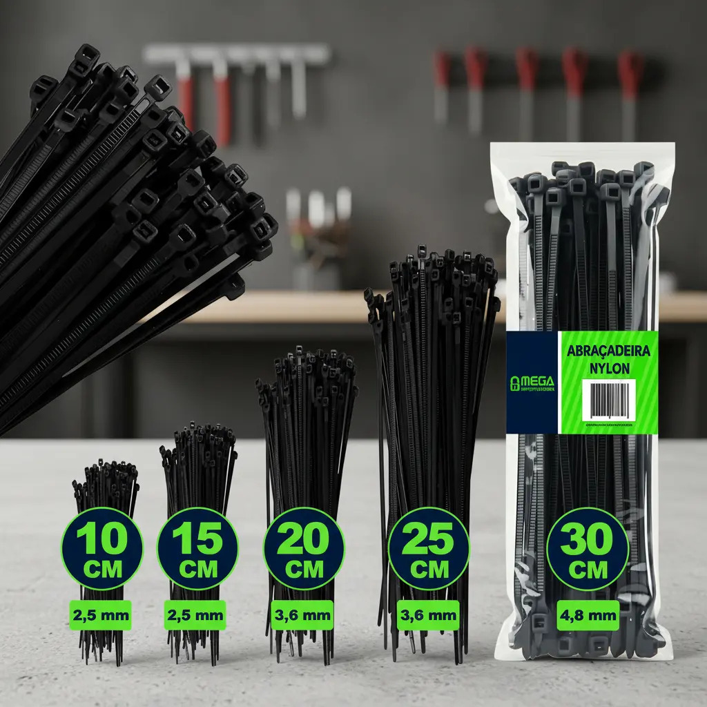 Kit 500 Abraçadeiras Nylon Hellerman Plástica Enforca Gato