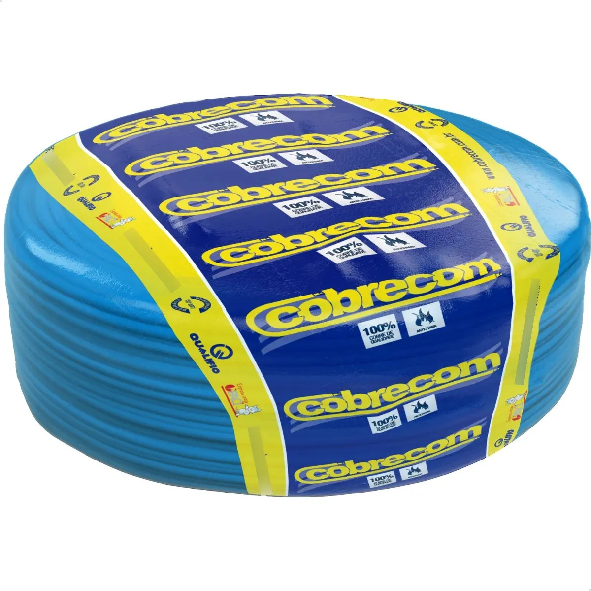 Fio Cabo Flexível 1,5mm Azul Rolo 100m Cobrecom 750v Com NF